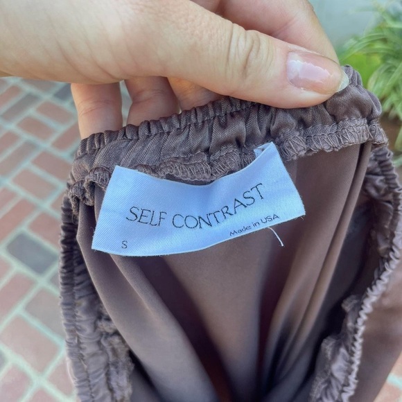 NEW beautiful self contrast brown slip skirt sz small / sold at Anthropologie - Picture 5 of 5